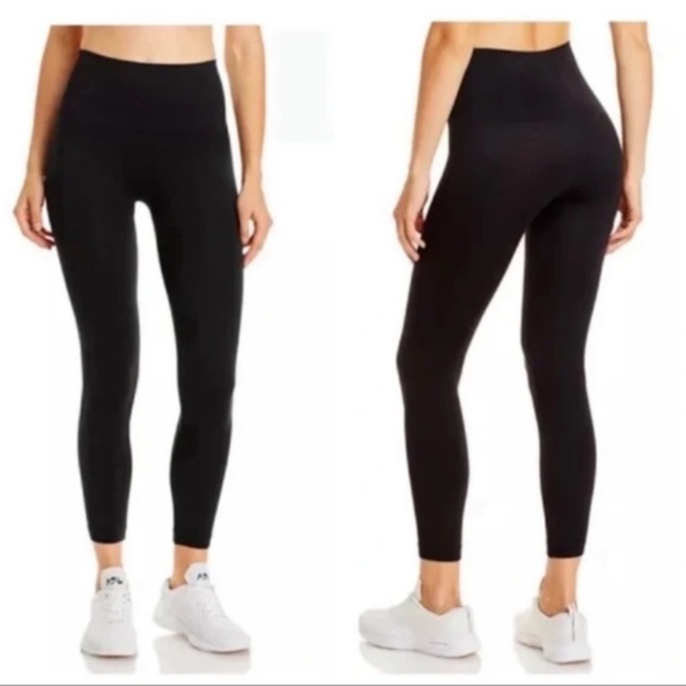 Spanx Look At Me Now Black Seamless Leggings Tights Size Small